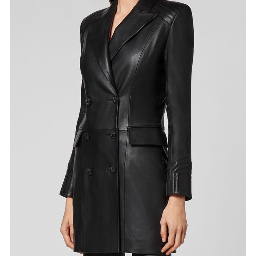 Iconic Plein Lambskin Long Coat